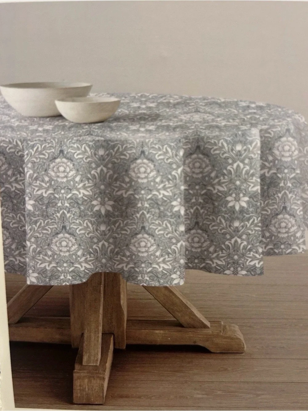 William MORRIS & Co Severne Blue Floral Cotton Tablecloth 70” Diameter ROUND